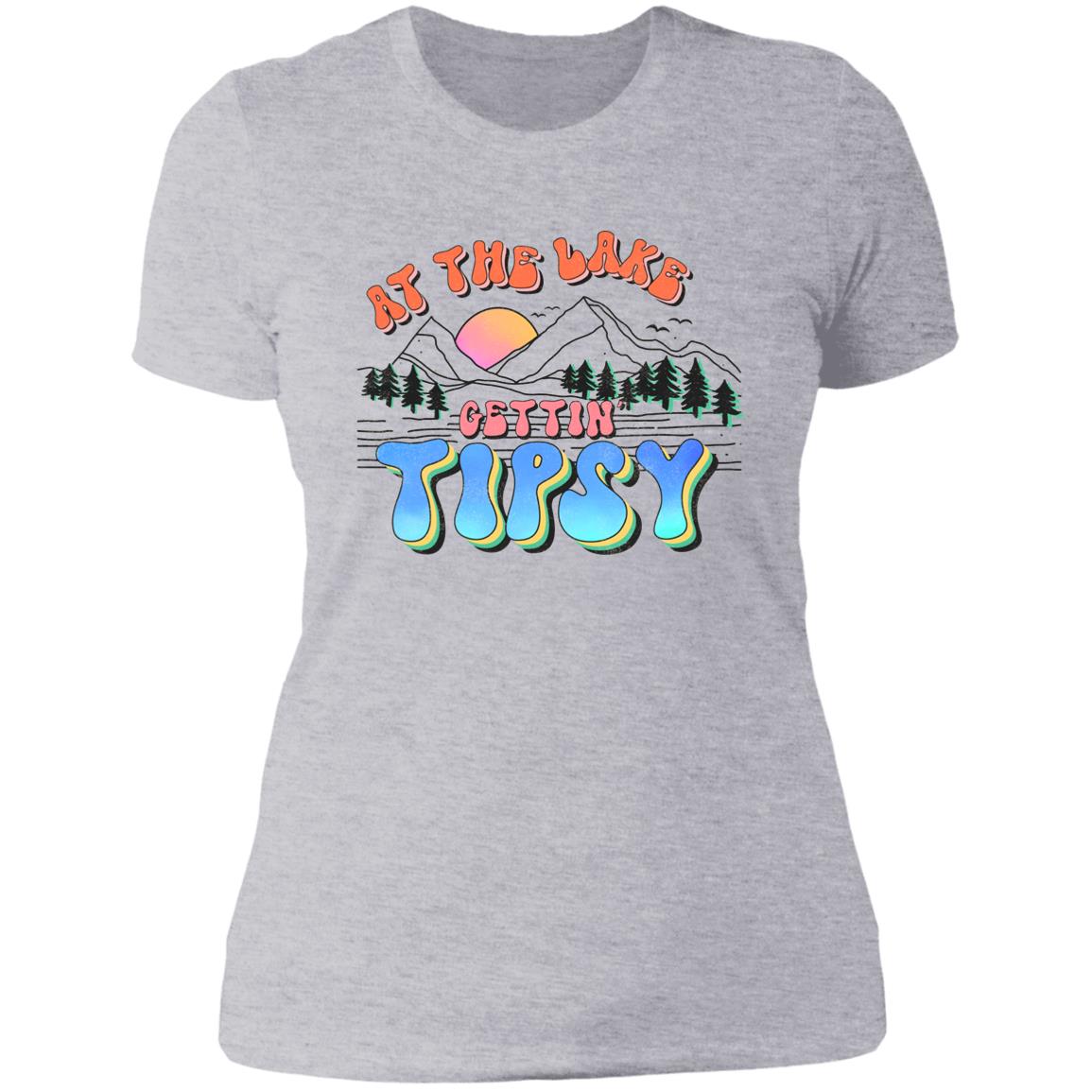 At the Lake Gettin' Tipsy HRCL LL 2 Sided NL3900 Ladies' Boyfriend T-Shirt