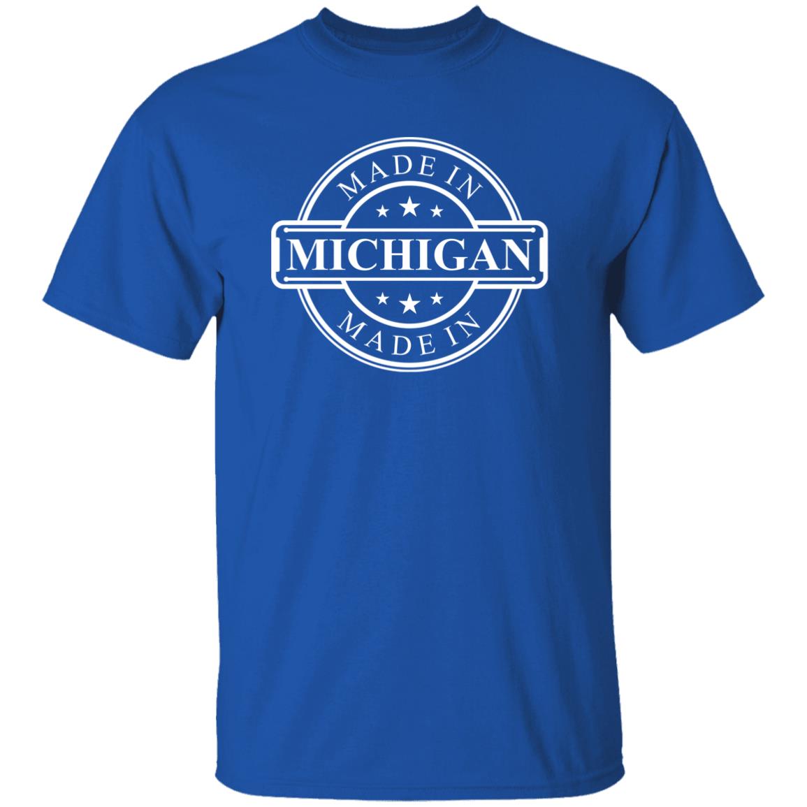 Made in Michigan - White G500B Youth 5.3 oz 100% Cotton T-Shirt