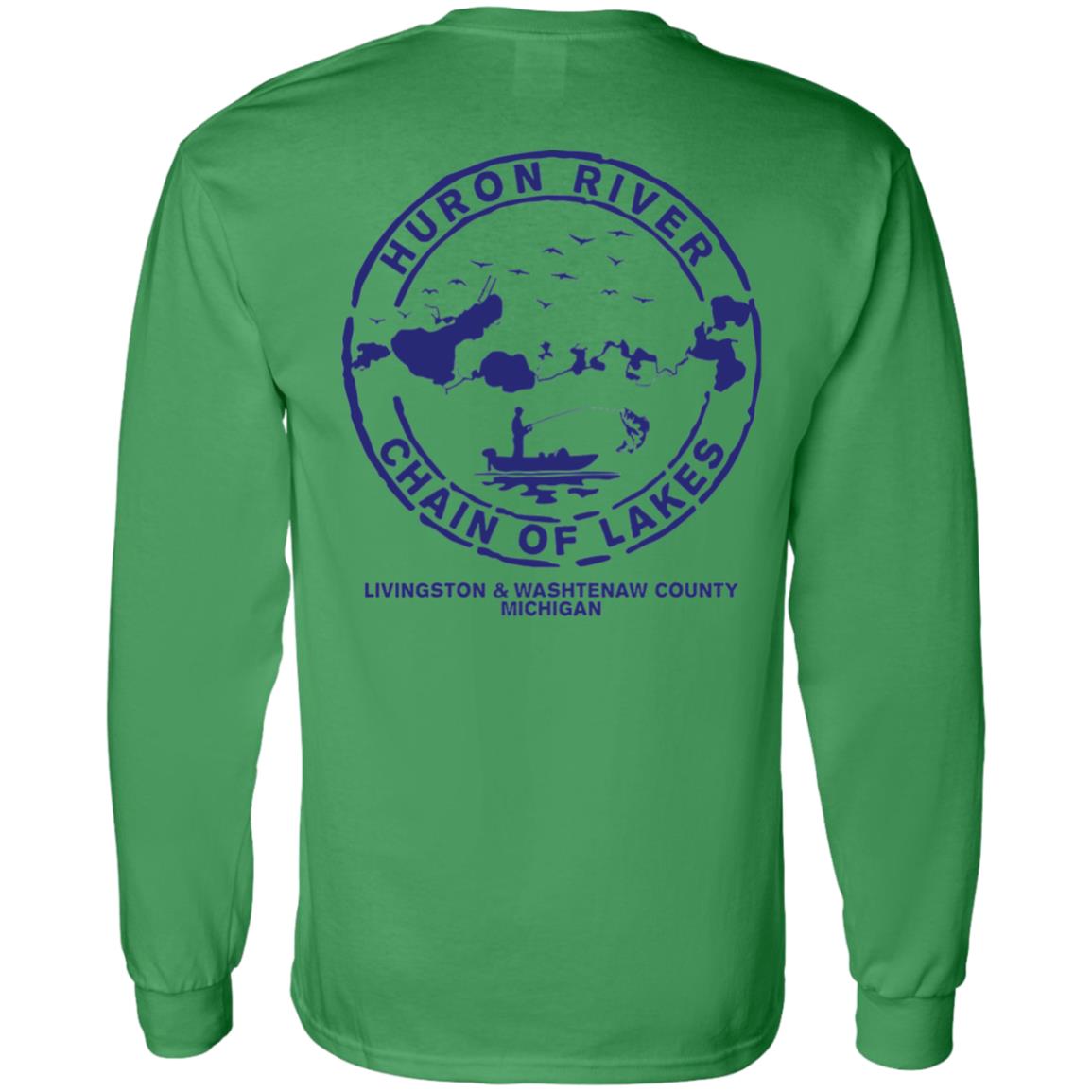HRCL FL - Navy Boat.... Bust Out Another Thousand - 2 Sided G540 LS T-Shirt 5.3 oz.