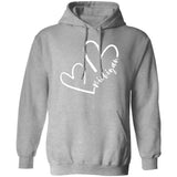 Michigan Hearts - White G185 Pullover Hoodie