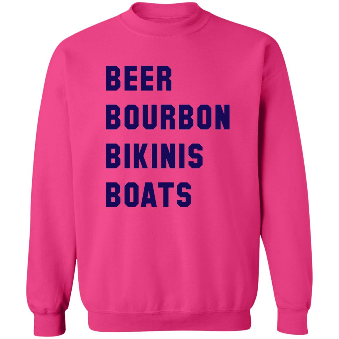 ***2 SIDED***  HRCL FL - Navy Beer Bourbon Bikinis Boats - 2 Sided G180 Crewneck Pullover Sweatshirt