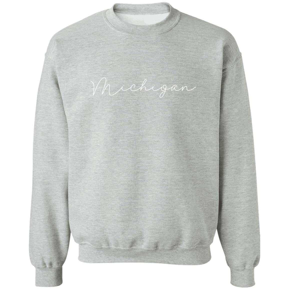 Michigan - Skinny - White G180 Crewneck Pullover Sweatshirt