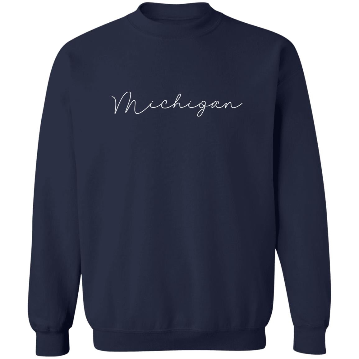 Michigan - Skinny - White G180 Crewneck Pullover Sweatshirt