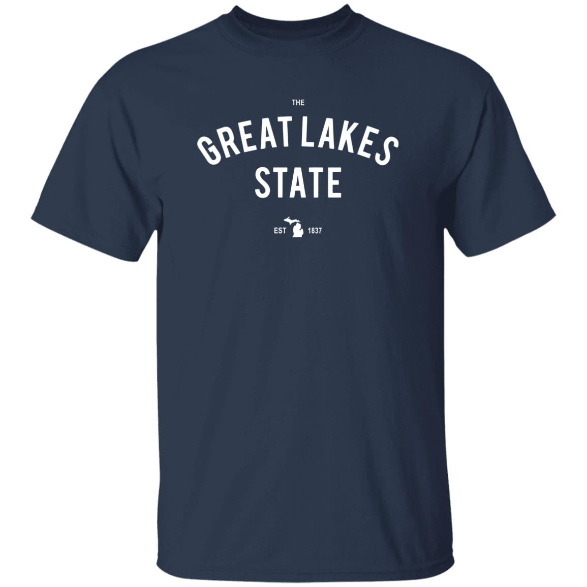 The Great Lakes State - White G500B Youth 5.3 oz 100% Cotton T-Shirt