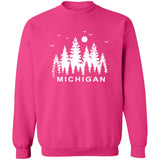 Michigan Pintrees - White G180 Crewneck Pullover Sweatshirt