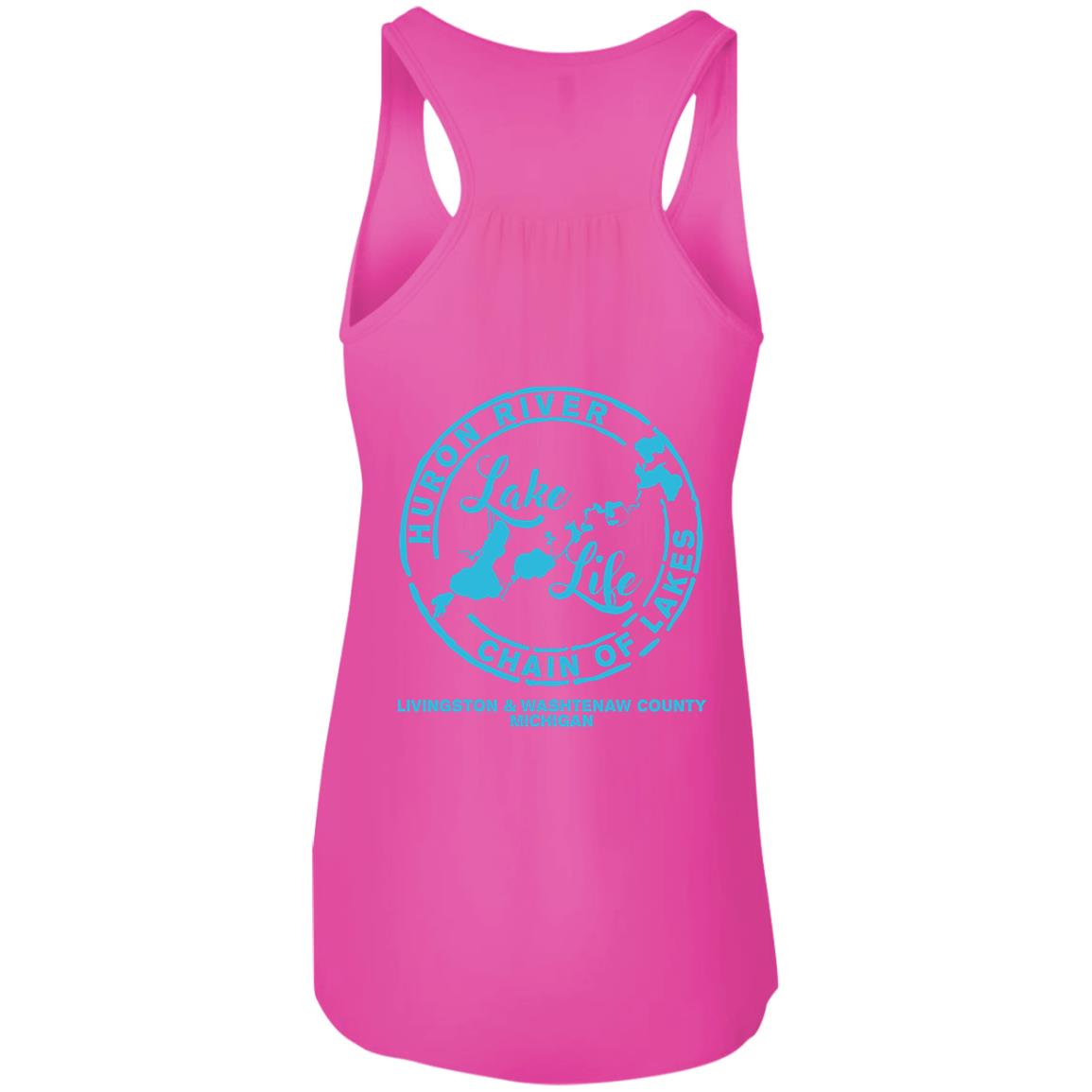 The Lake is My Happy Place HRCL LL 2 Sided B8800 Flowy Racerback Tank