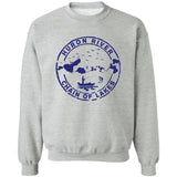 HRCL Fishing Logo Navy - G180 Crewneck Pullover Sweatshirt