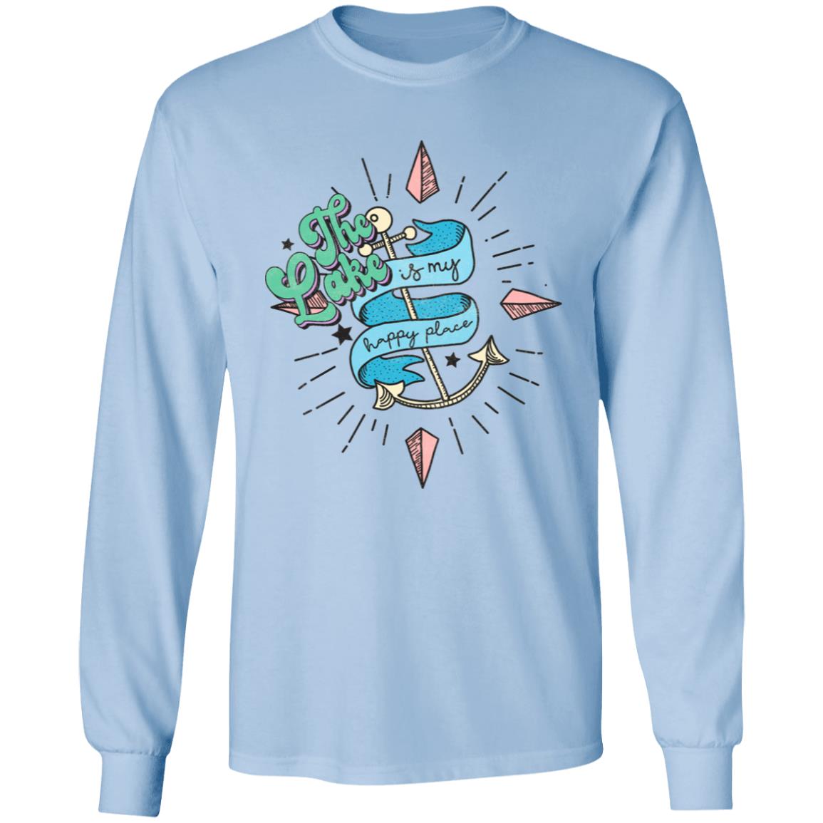 The Lake is My Happy Place HRCL LL 2 Sided G540 LS T-Shirt 5.3 oz.