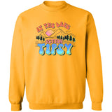 At the Lake Gettin' Tipsy HRCL LL 2 Sided G180 Crewneck Pullover Sweatshirt