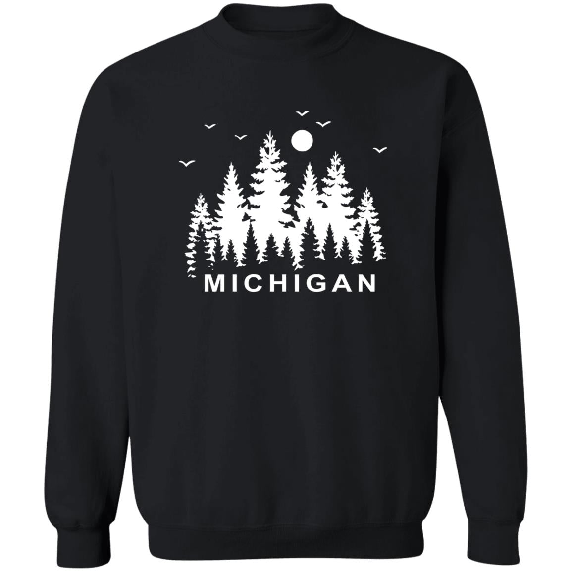 Michigan Pintrees - White G180 Crewneck Pullover Sweatshirt