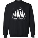 Michigan Pintrees - White G180 Crewneck Pullover Sweatshirt