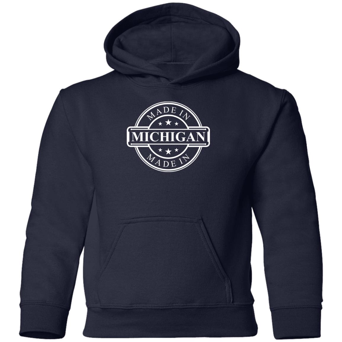 Made in Michigan - White G185B Youth Pullover Hoodie