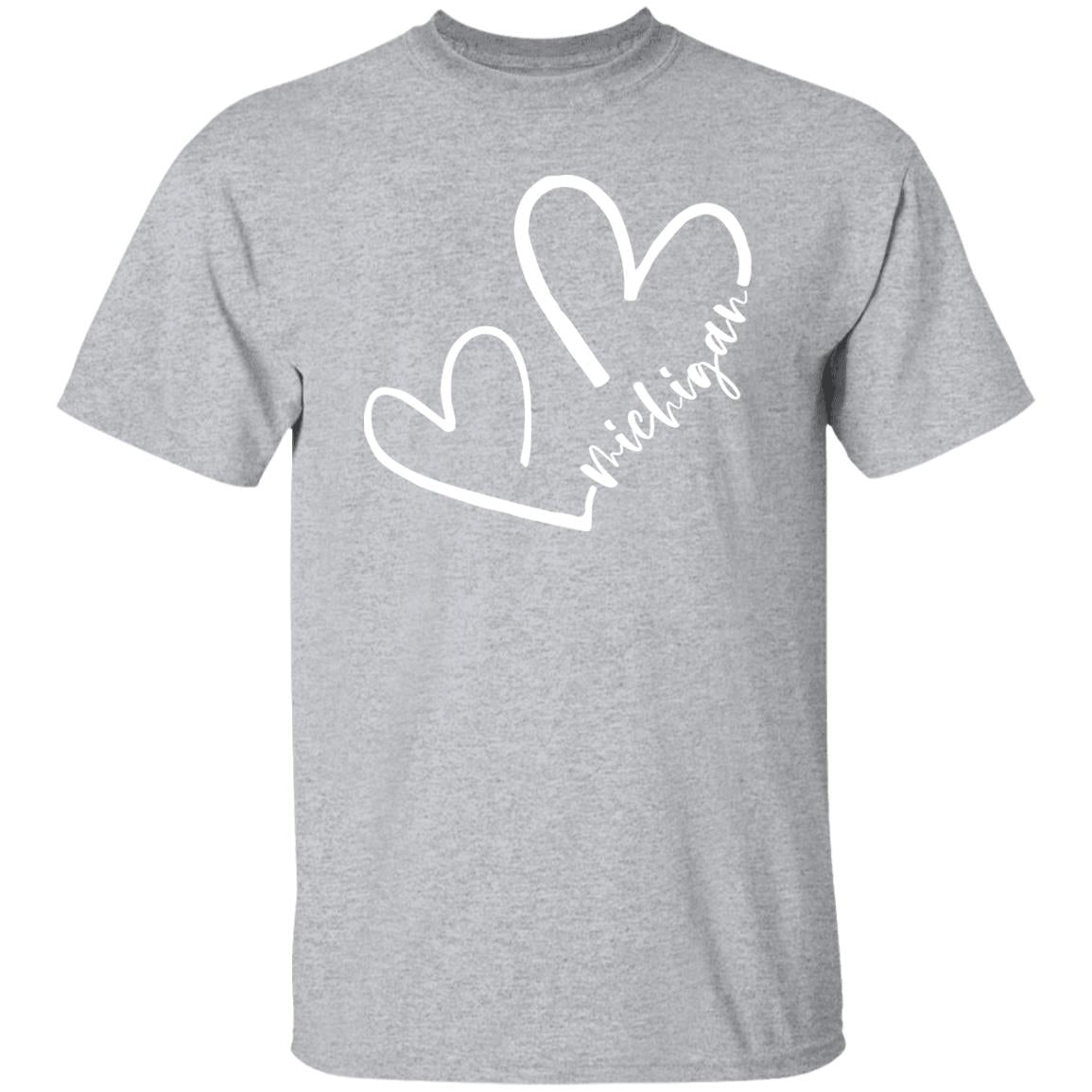 Michigan Hearts - White G500 5.3 oz. T-Shirt