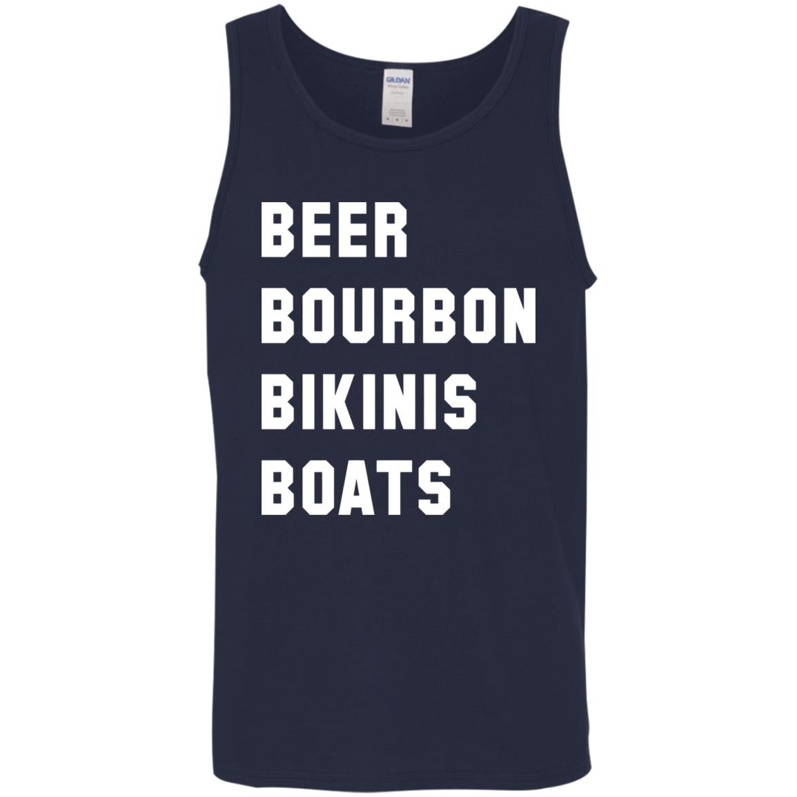 ***2 SIDED***  HRCL FL - Beer Bourbon Bikinis Boats - 2 Sided G520 Cotton Tank Top 5.3 oz.