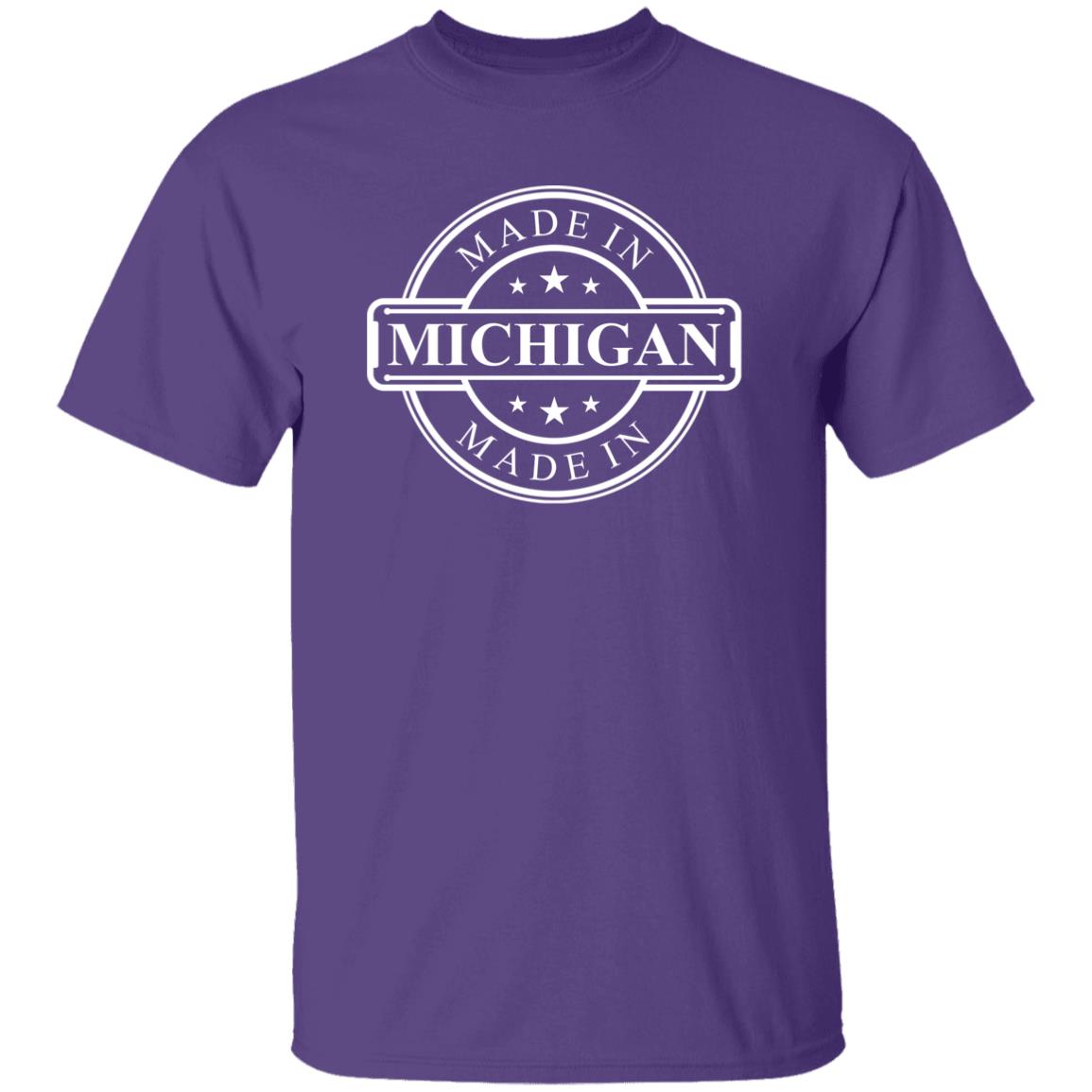 Made in Michigan - White G500B Youth 5.3 oz 100% Cotton T-Shirt