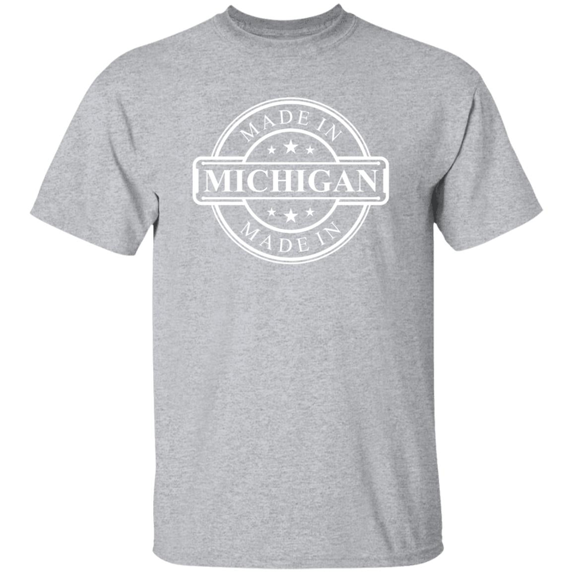 Made in Michigan - White G500B Youth 5.3 oz 100% Cotton T-Shirt