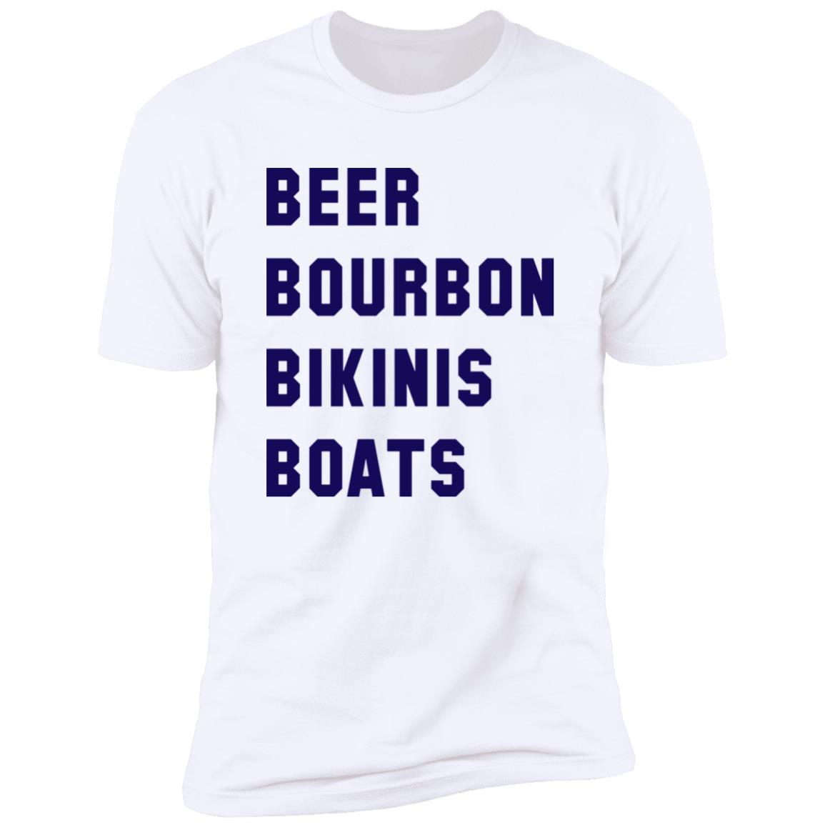 ***2 SIDED***  HRCL FL - Navy Beer Bourbon Bikinis Boats - 2 Sided NL3600 Premium Short Sleeve T-Shirt