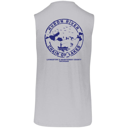 HRCL FL - Navy Boat.... Bust Out Another Thousand - 2 Sided 64MTTM Essential Dri-Power Sleeveless Muscle Tee