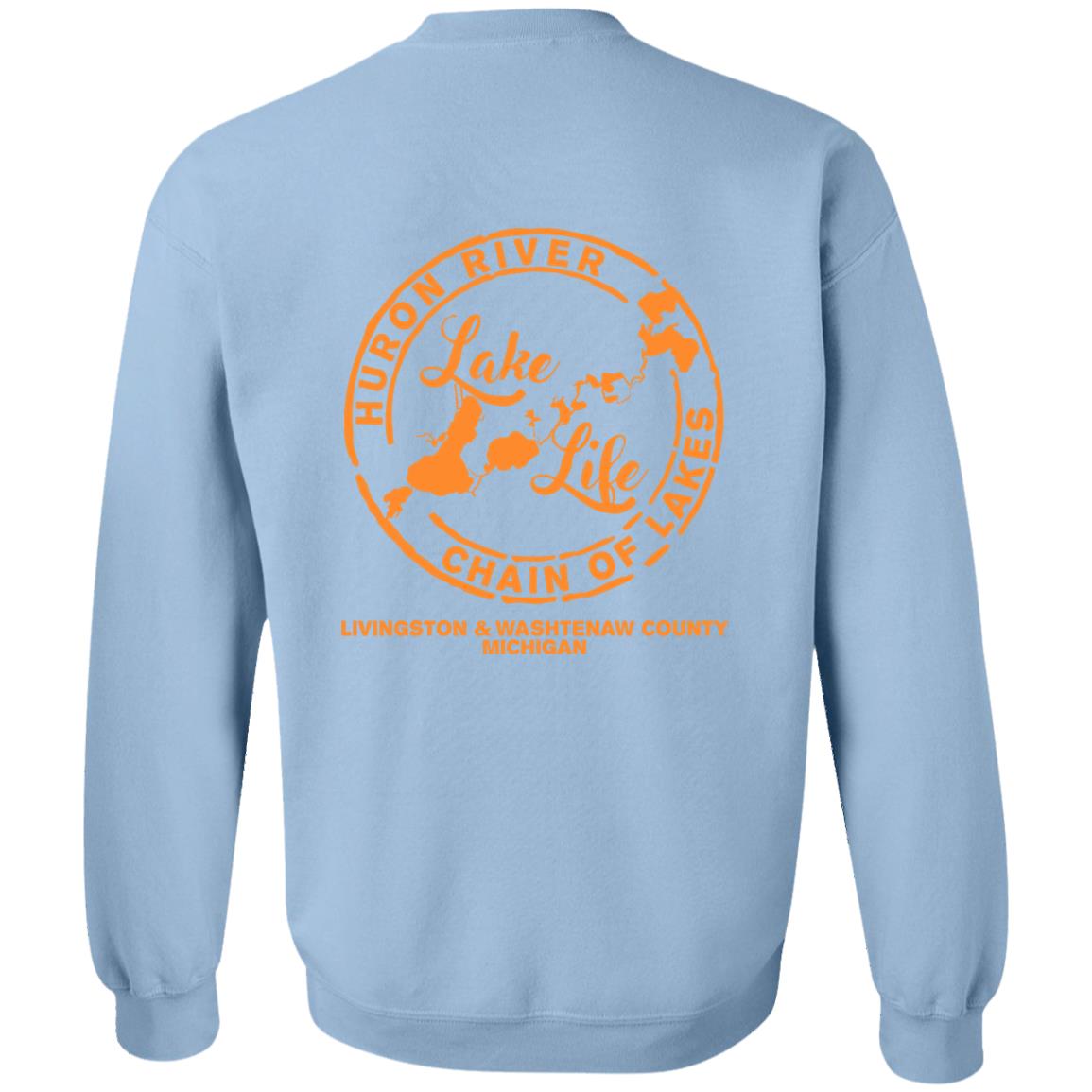 ***2 SIDED***  Life is Better at the Lake HRCL LL 2 Sided G180 Crewneck Pullover Sweatshirt