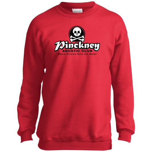 Pinckney Aquatic Club- B & W, PC90Y Youth Crewneck Sweatshirt