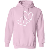 Michigan Hearts - White G185 Pullover Hoodie