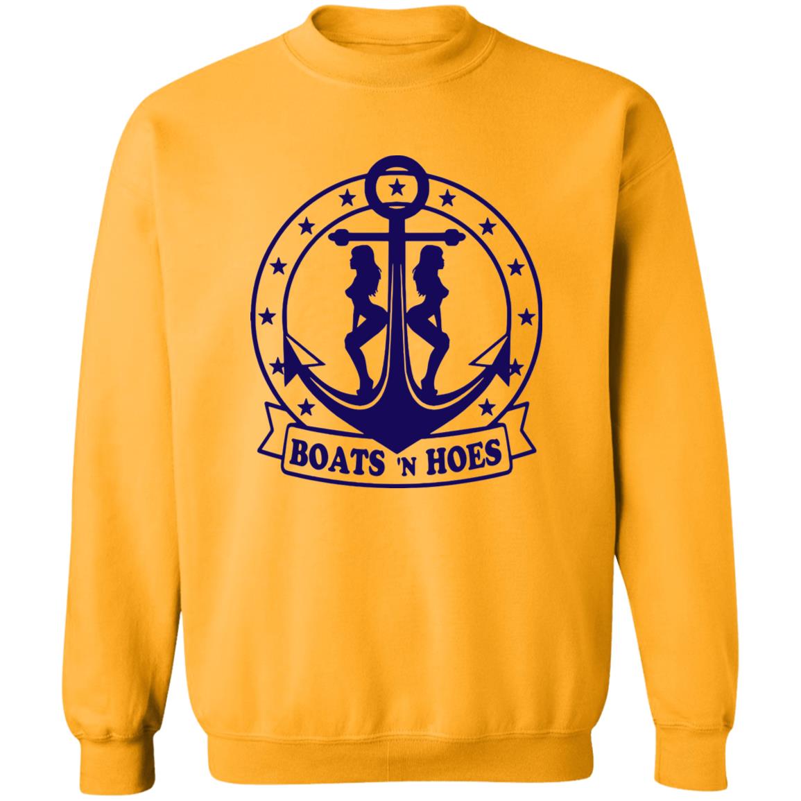 ***2 SIDED***  HRCL FL - Navy Boats N Hoes - 2 Sided G180 Crewneck Pullover Sweatshirt