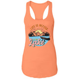 ***2 SIDED***  Life is Better at the Lake HRCL LL 2 Sided NL1533 Ladies Ideal Racerback Tank