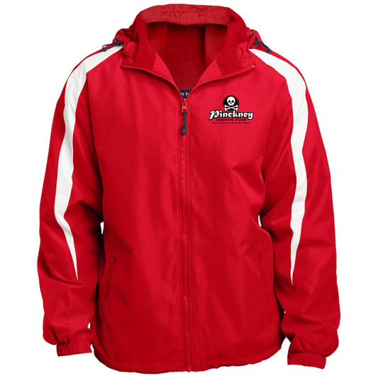 Pinckney Aquatic Club- B & W, JST81 Fleece Lined Colorblock Hooded Jacket