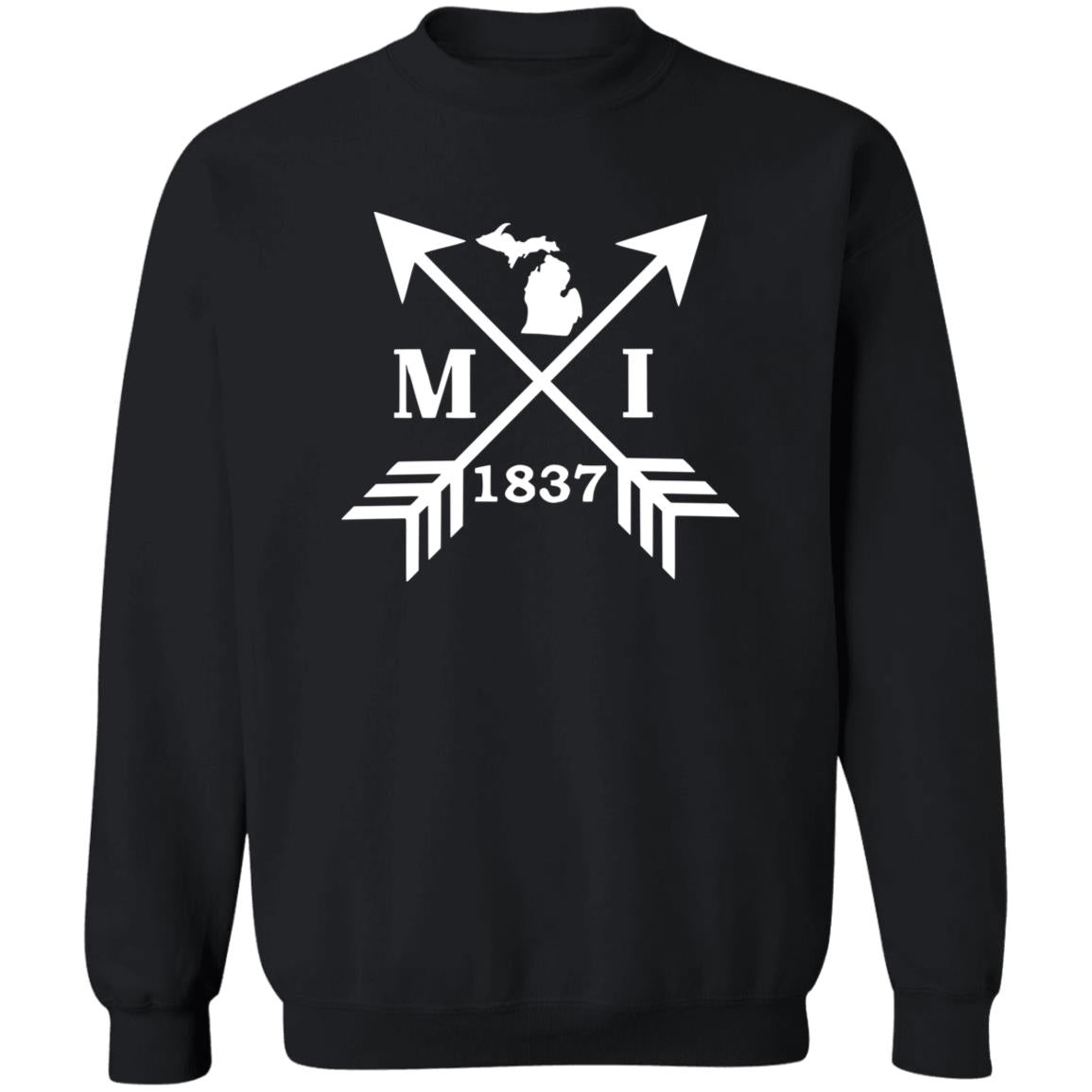 MI Arrows - White G180 Crewneck Pullover Sweatshirt