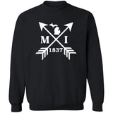 MI Arrows - White G180 Crewneck Pullover Sweatshirt