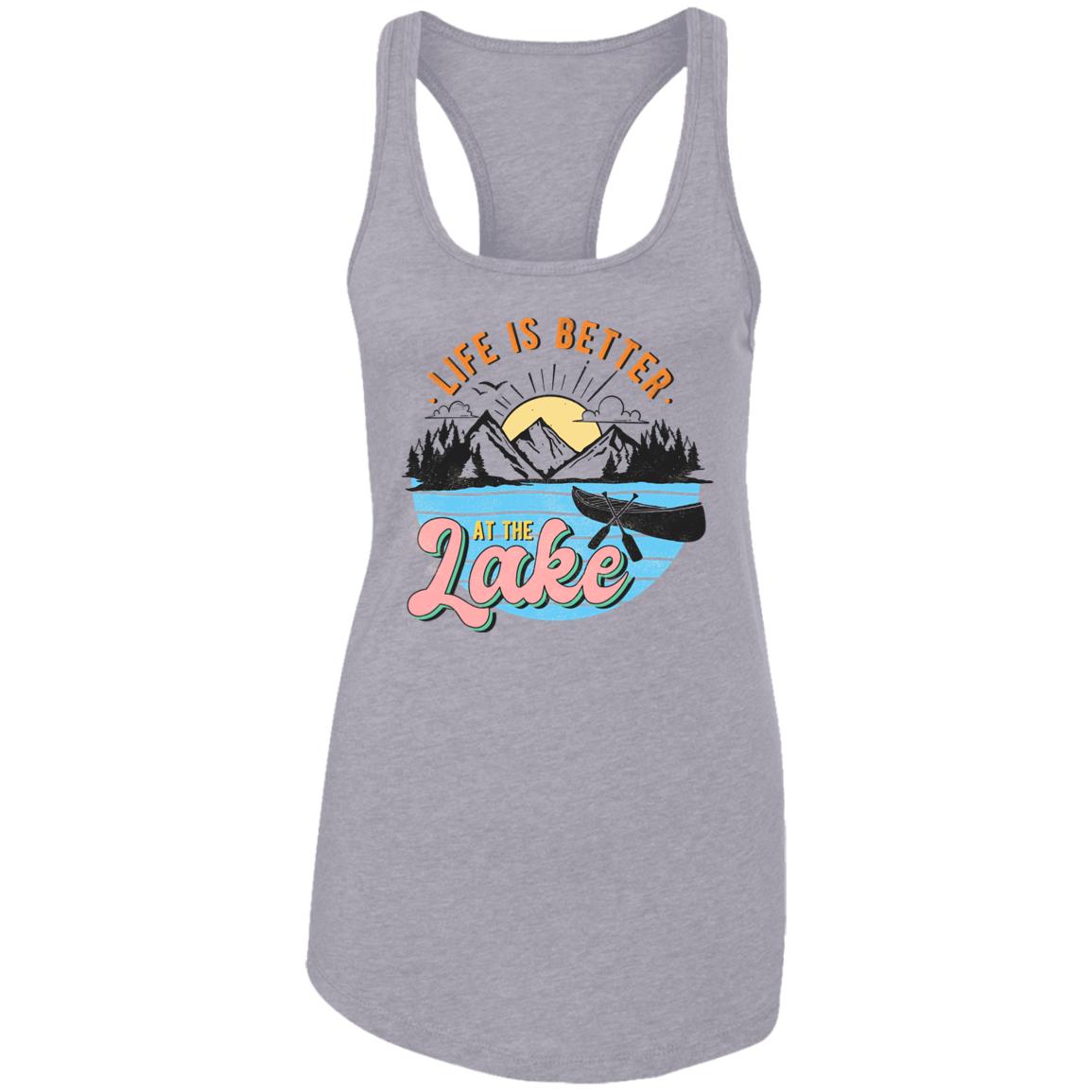 ***2 SIDED***  Life is Better at the Lake HRCL LL 2 Sided NL1533 Ladies Ideal Racerback Tank