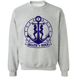 ***2 SIDED***  HRCL FL - Navy Boats N Hoes - 2 Sided G180 Crewneck Pullover Sweatshirt