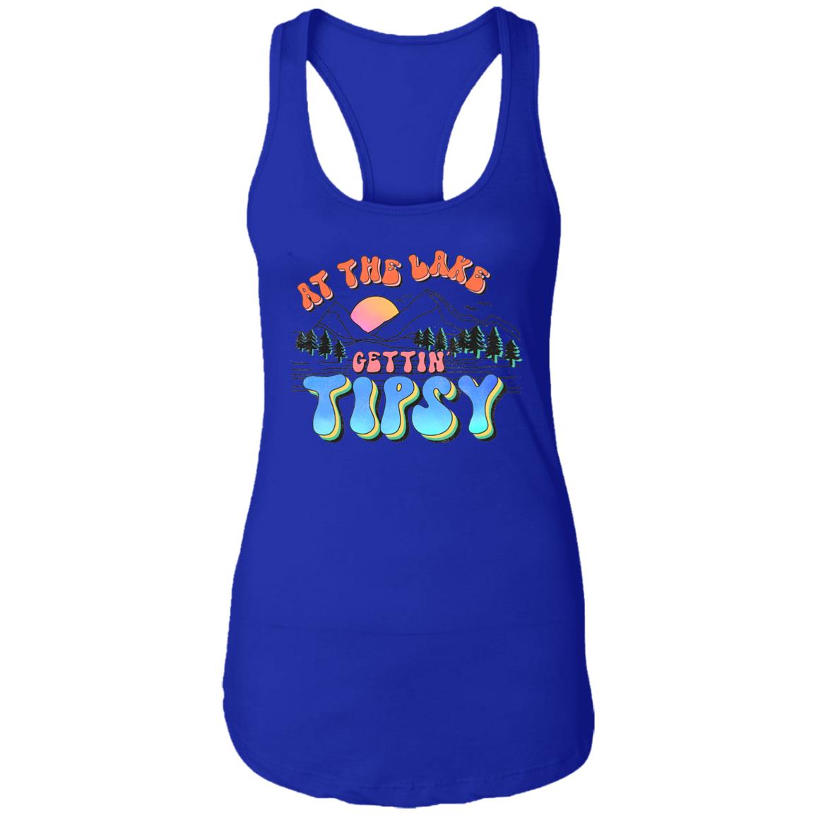 ***2 SIDED***  At the Lake Gettin' Tipsy HRCL LL 2 Sided NL1533 Ladies Ideal Racerback Tank