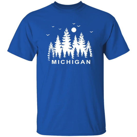 Michigan Pintrees - White G500B Youth 5.3 oz 100% Cotton T-Shirt