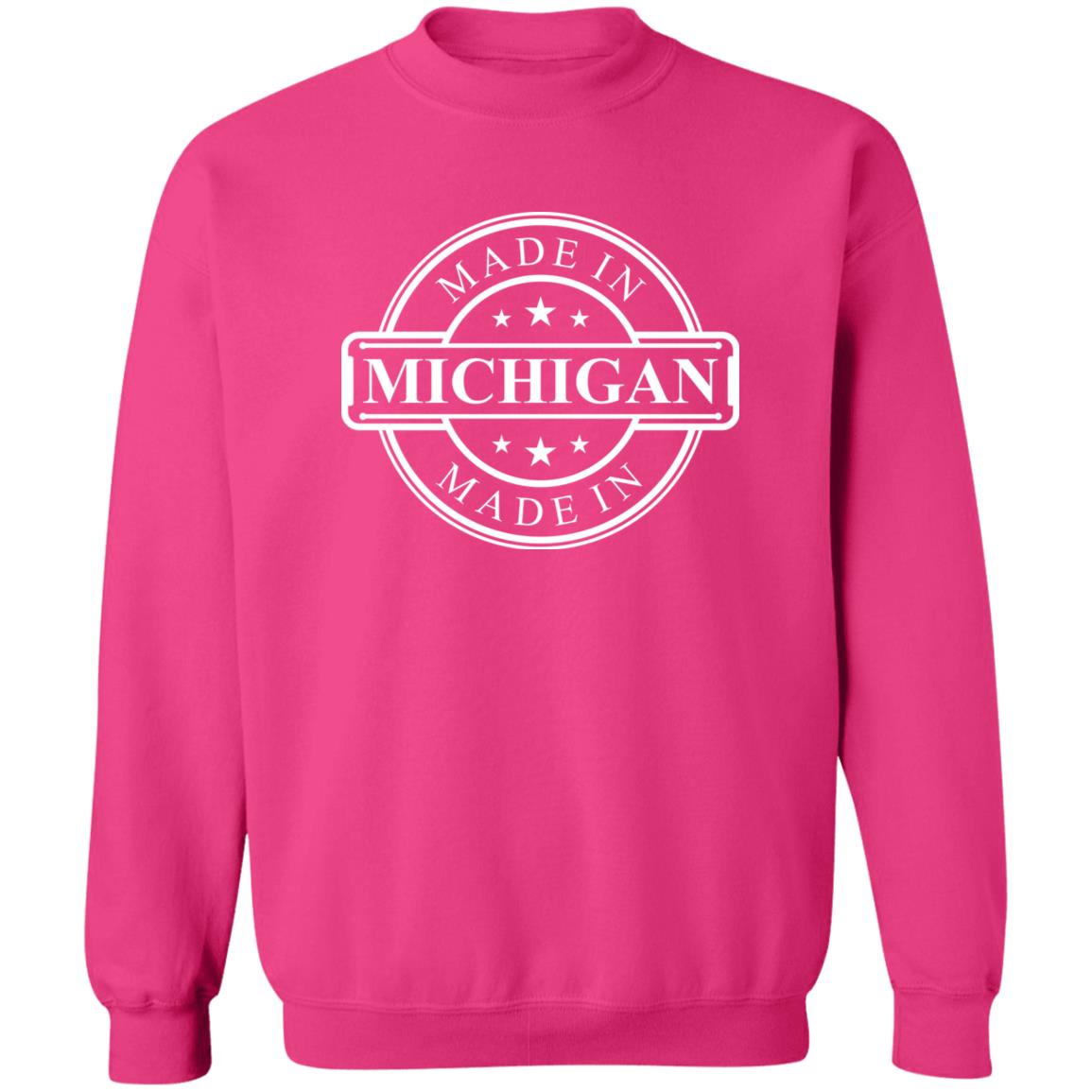 Made in Michigan - White G180 Crewneck Pullover Sweatshirt
