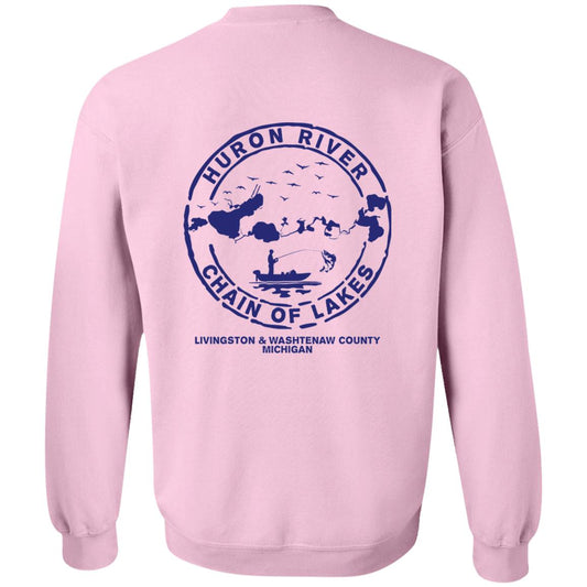 ***2 SIDED***  HRCL FL - Navy Boats N Hoes - 2 Sided G180 Crewneck Pullover Sweatshirt