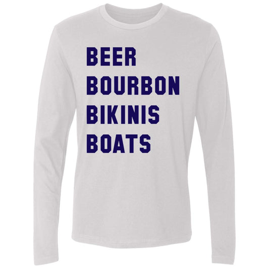 HRCL FL - Navy Beer Bourbon Bikinis Boats - 2 Sided NL3601 Men's Premium LS