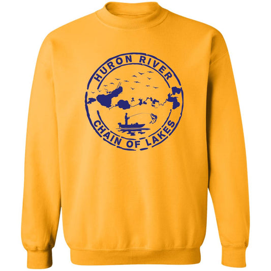 HRCL Fishing Logo Navy - G180 Crewneck Pullover Sweatshirt