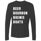 HRCL FL - Beer Bourbon Bikinis Boats - 2 Sided NL3601 Men's Premium LS