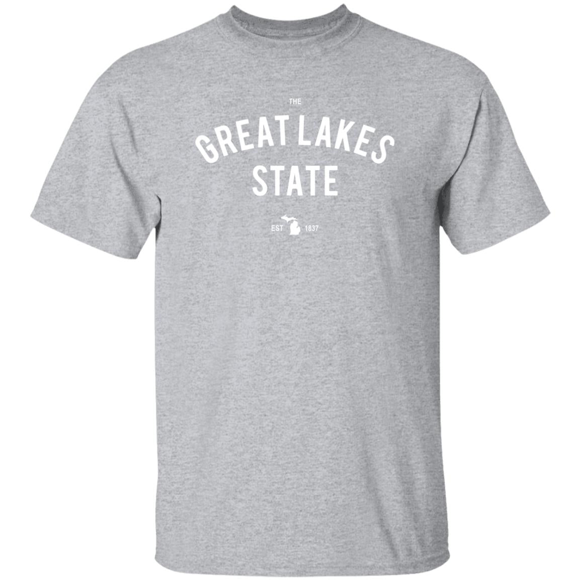 The Great Lakes State - White G500B Youth 5.3 oz 100% Cotton T-Shirt