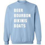HRCL FL - Beer Bourbon Bikinis Boats - 2 Sided G180 Crewneck Pullover Sweatshirt