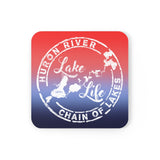 Cork Back Square Coasters - HRCL Lake Life Logo