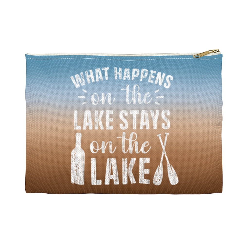 ***2 SIDED***  Accessory Pouch (Flat Bottom) - What Happens on the Lake - HRCL LL