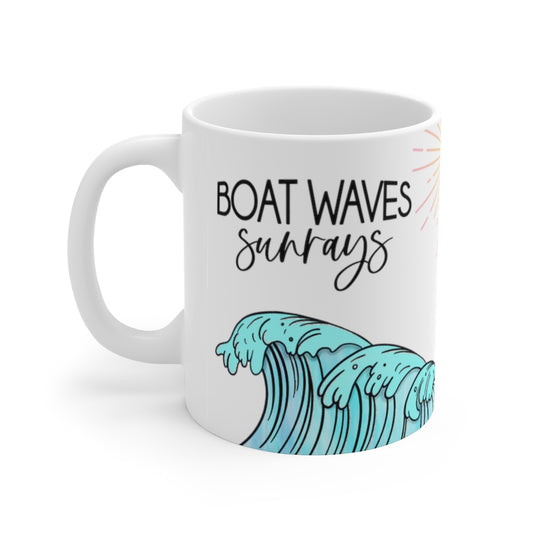 Boat Waves Sunrays 11oz Mug