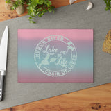 Glass Cutting Board - HRCL Lake Life Logo