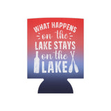 ***2 SIDED***  Regular & Slim Can Coolers 2 Sided - What Happens on the Lake - HRCL LL