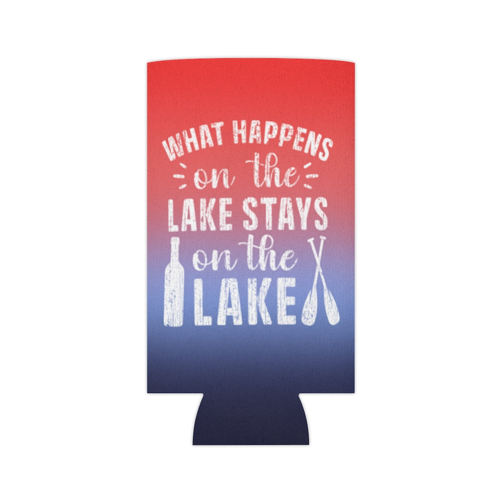 ***2 SIDED***  Regular & Slim Can Coolers 2 Sided - What Happens on the Lake - HRCL LL