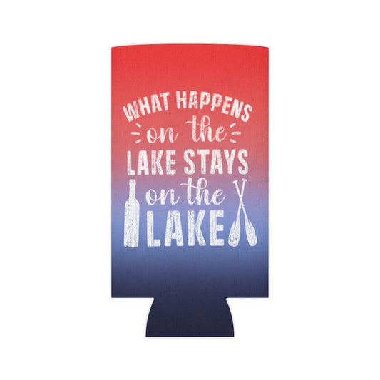 Regular & Slim Can Coolers 2 Sided - What Happens on the Lake - HRCL LL