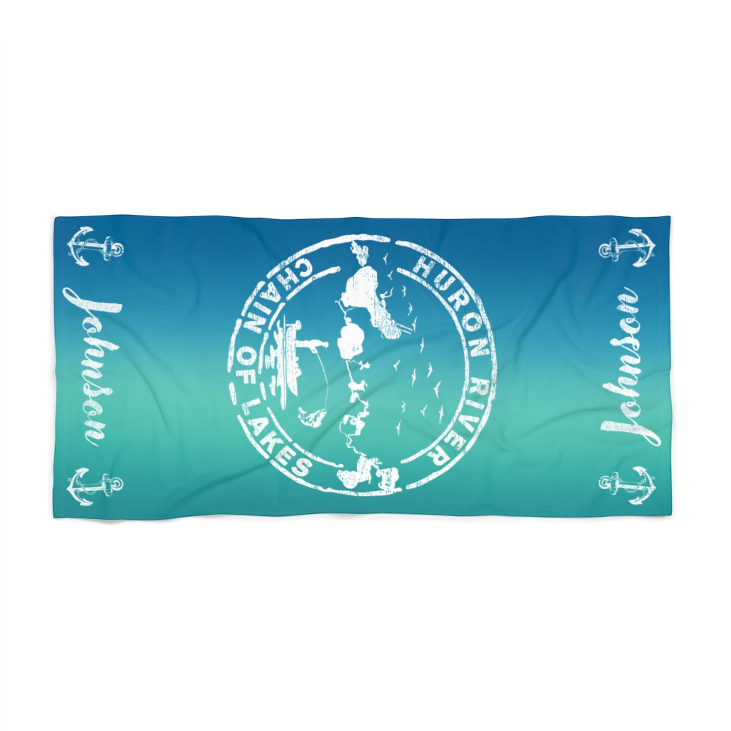 Personalized Beach Towel - Name & Anchors - HRCL FL