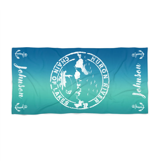 Personalized Beach Towel - Name & Anchors - HRCL FL